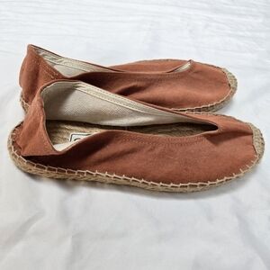 Pierre Rojay Rust Orange Brown Handmade French Espadrilles Slip Ons